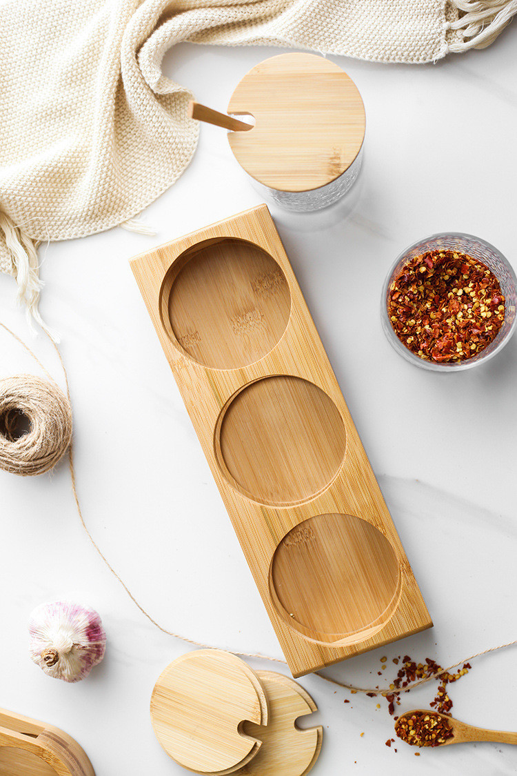 Household Kitchen Glass Seasoning Box Bamboo Lid Seasoning Bottle - Image 5