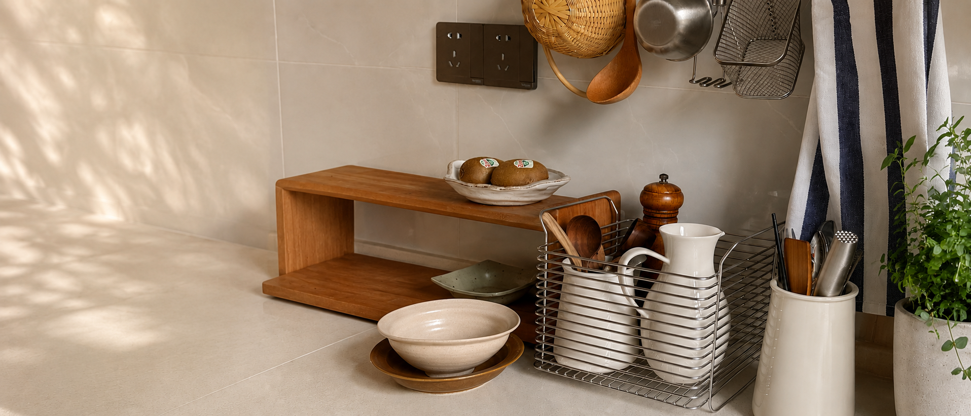 Organized kitchen storage and everyday essentials
