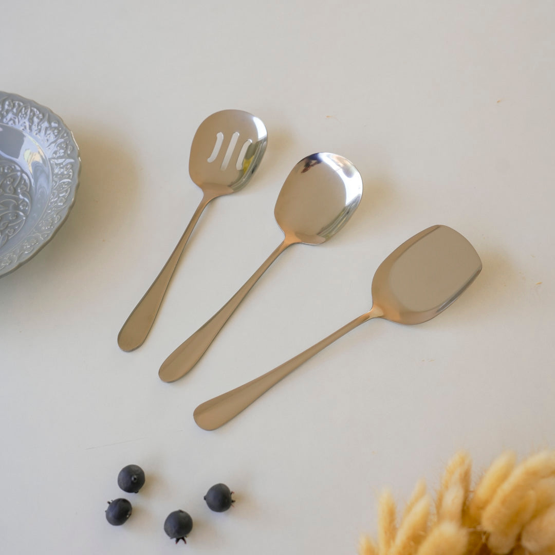 Set of 3 Serving Spoons for dry items | Luxury | Stainless Steel - Image 3