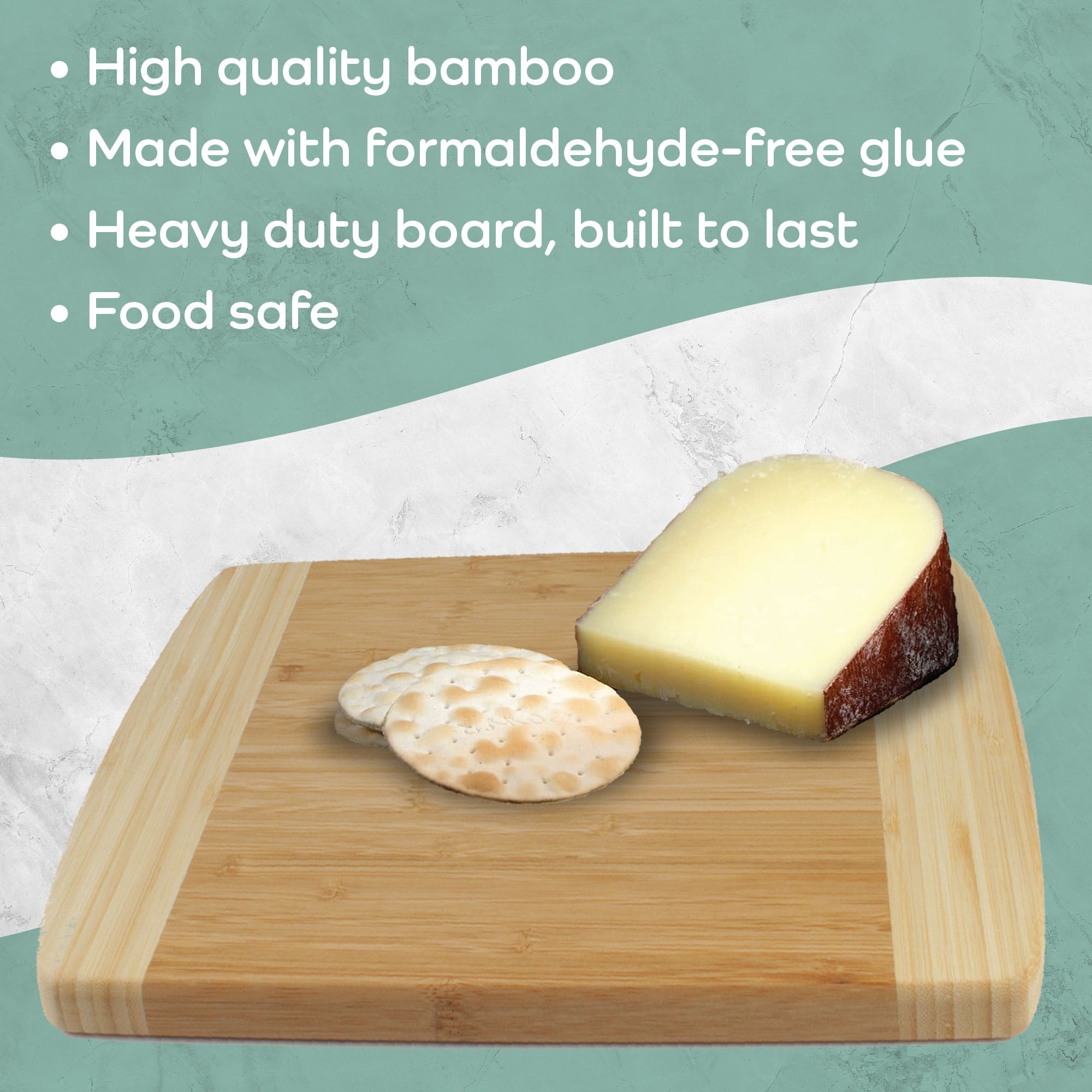 Small Two-Tone Bamboo Cutting Board 12" x 8" x 0.75" - Image 4