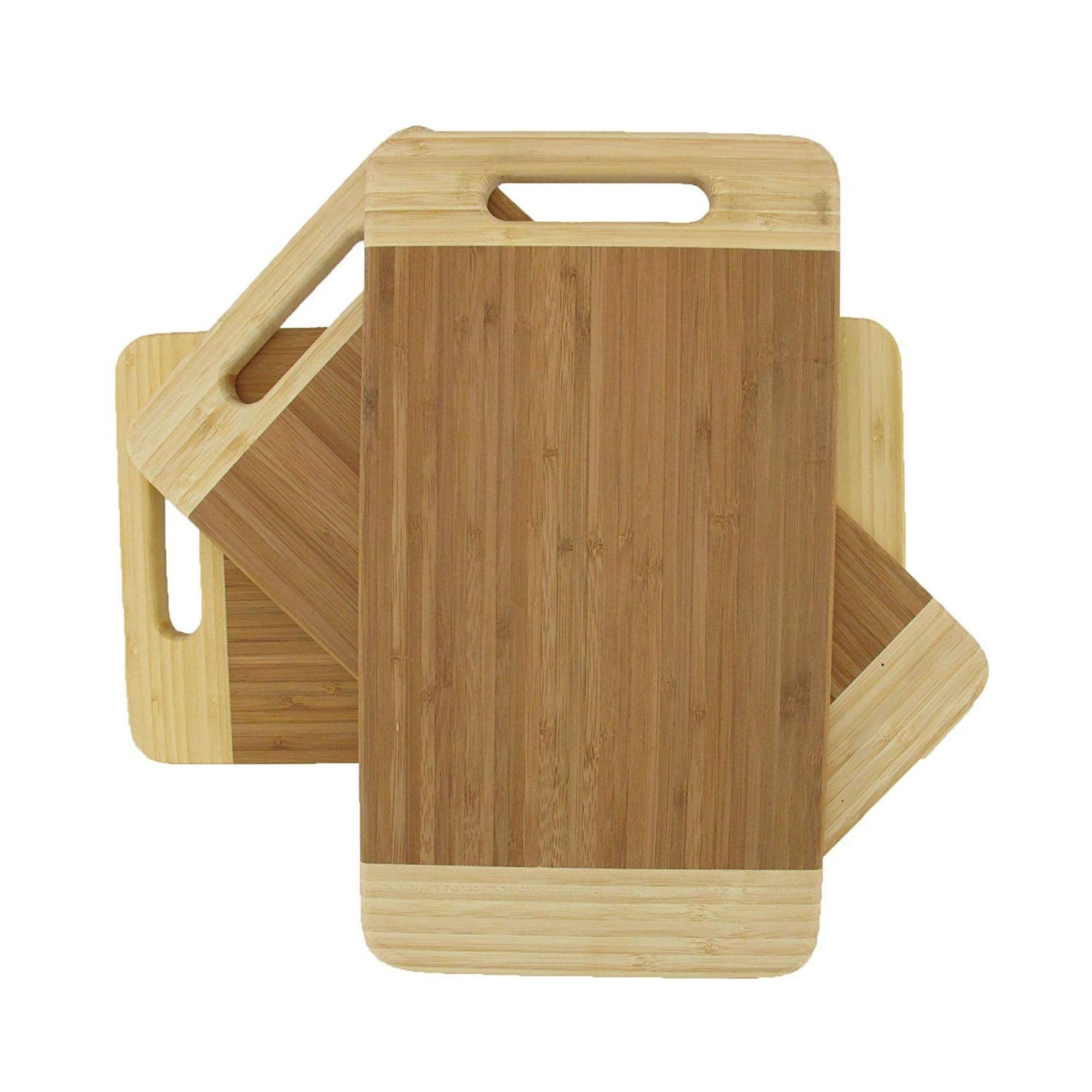Bamboo Cutting Board Two-Toned w/ Handle 14.2" x 7.9" x 0.75"