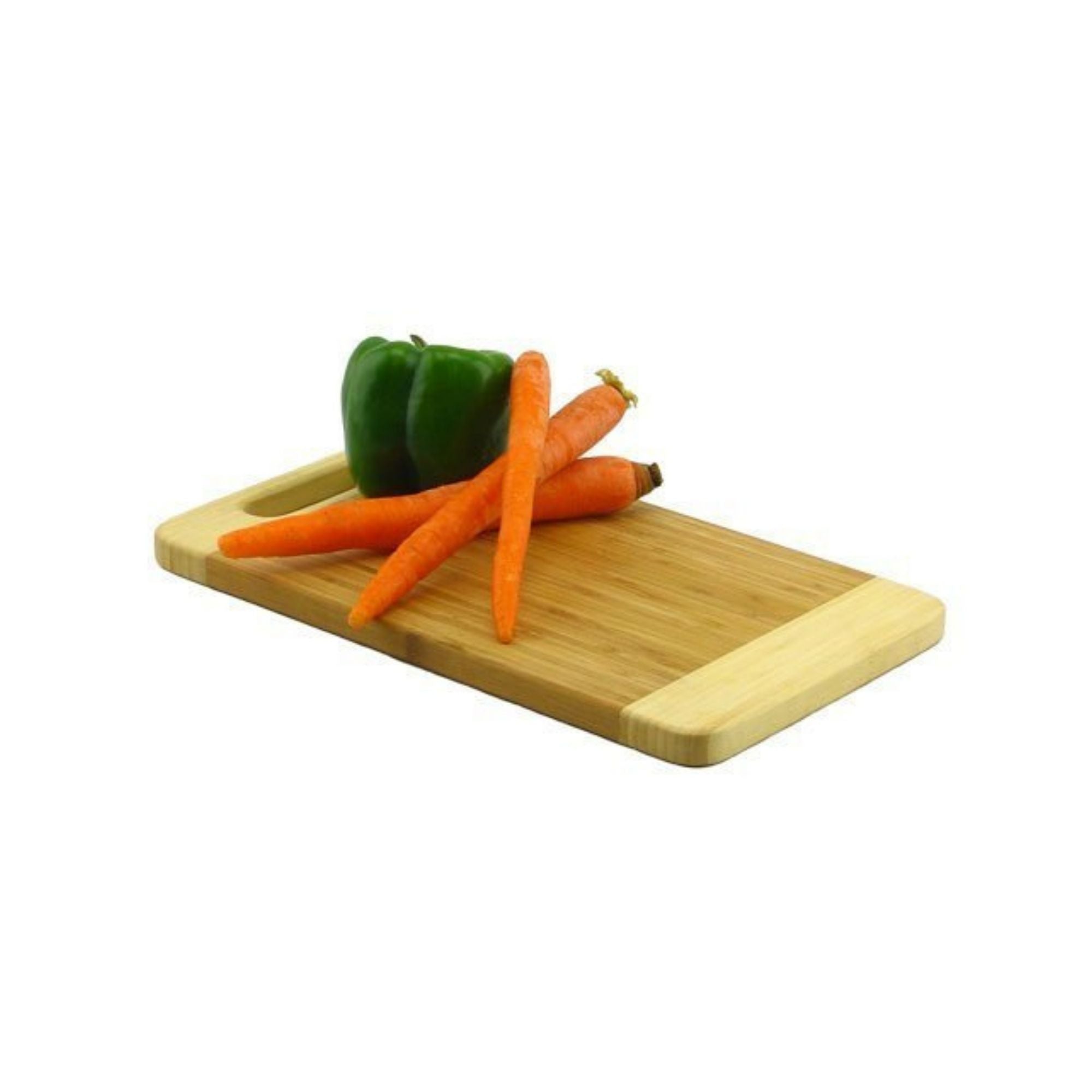 Bamboo Cutting Board Two-Toned w/ Handle 14.2" x 7.9" x 0.75" - Image 2