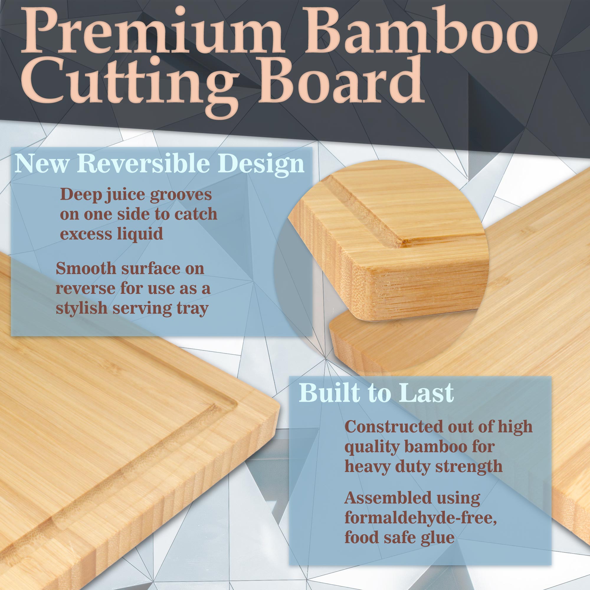 Bamboo Grooved Cutting 16.85" x 11.75" x 0.5"/0.6" - Image 5