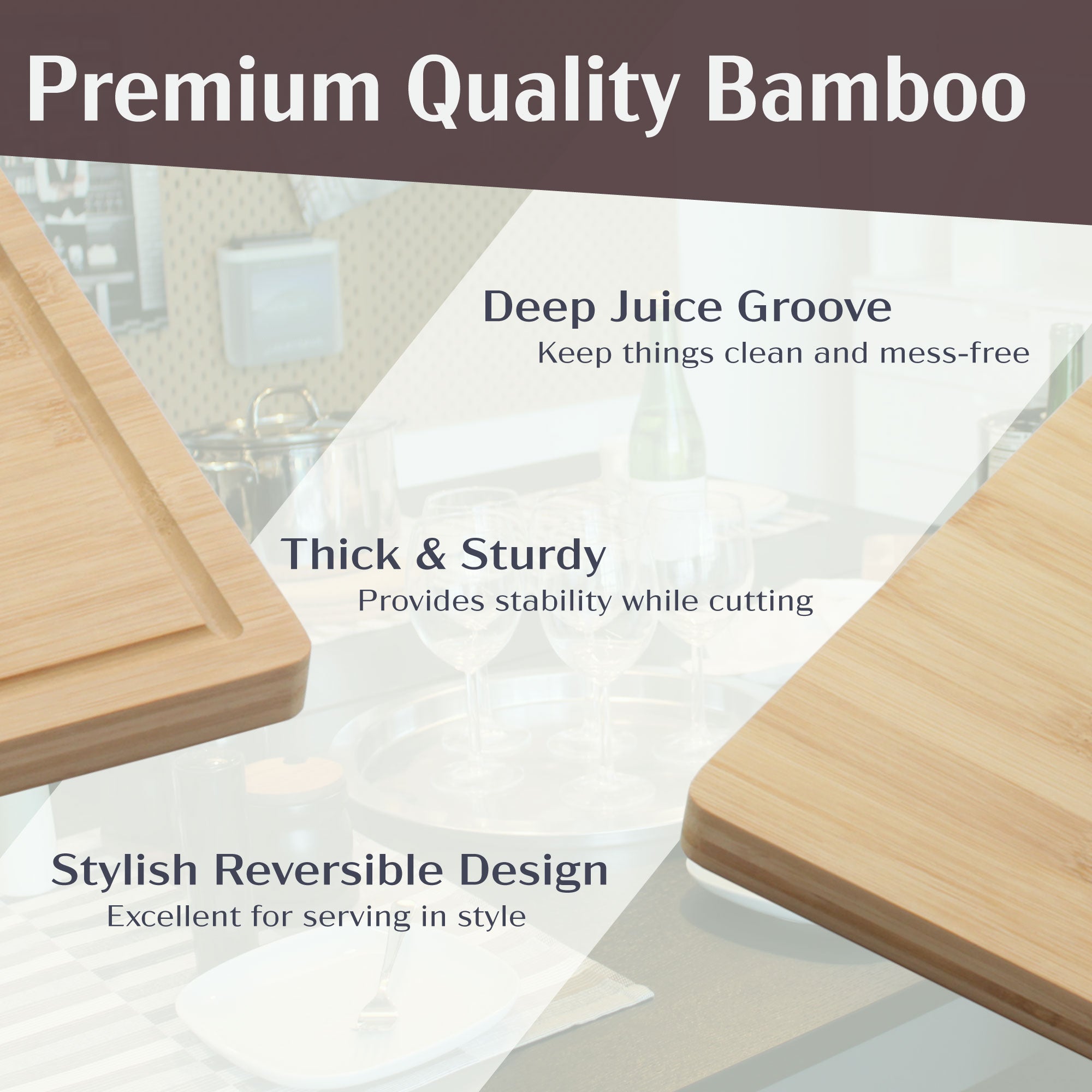 Grooved Bamboo Cutting Board 15.75" x 11.75" x 0.75" - Image 4