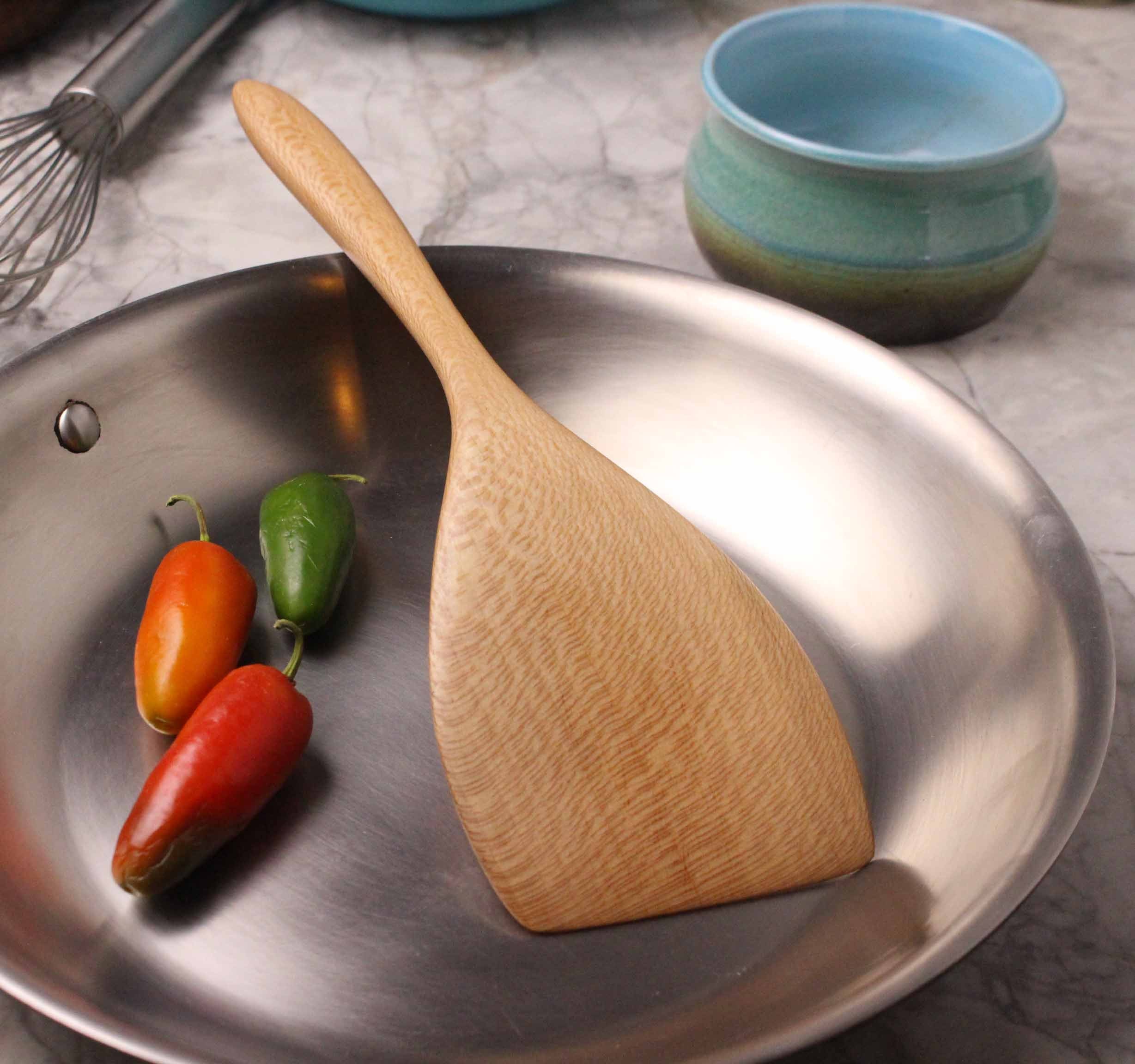 Handmade wooden spatula cooking utensil for turning and stirring - Image 9