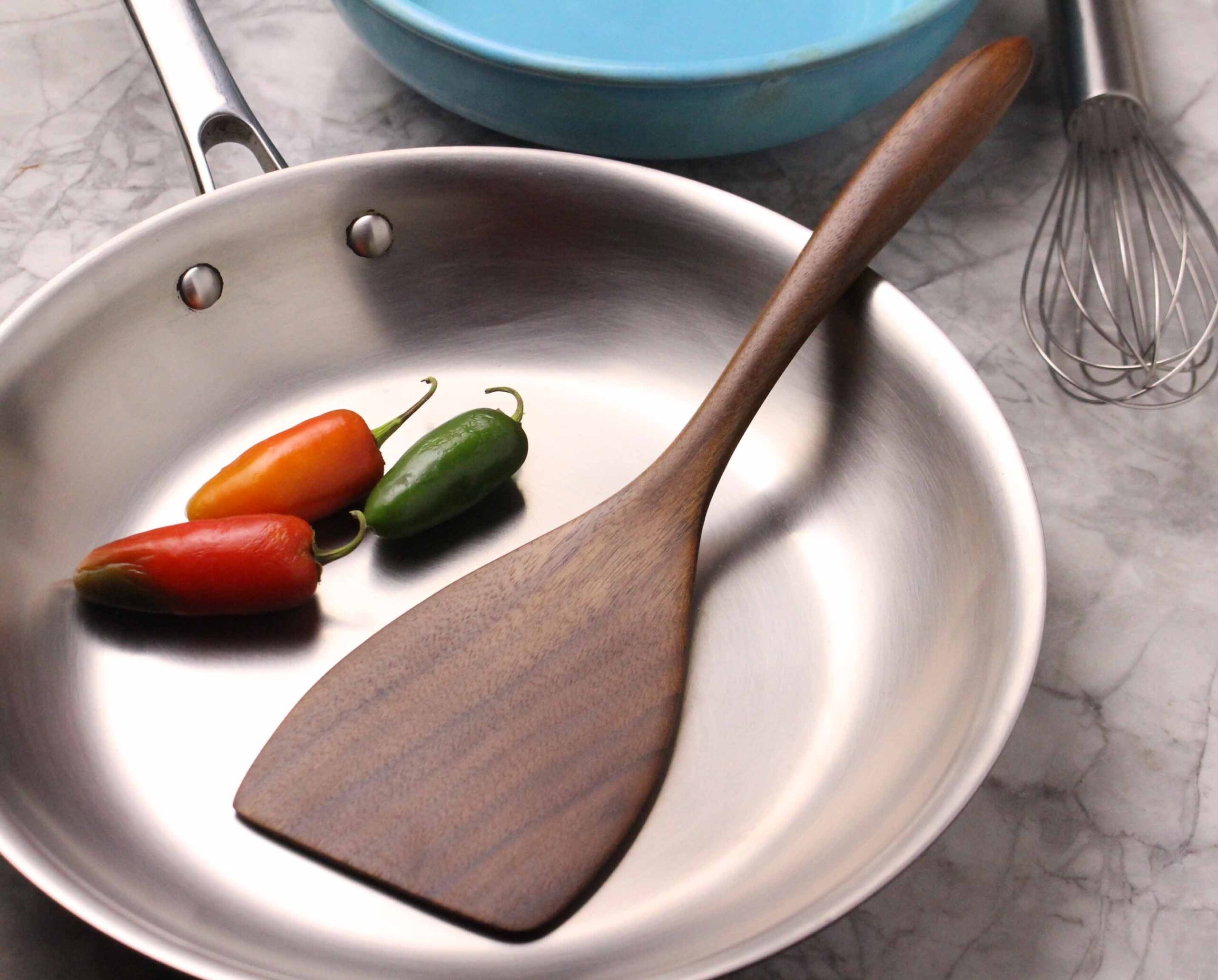 Handmade wooden spatula cooking utensil for turning and stirring - Image 3