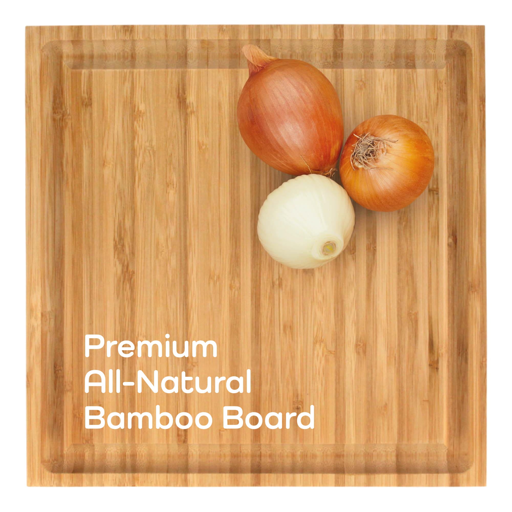 Grooved Square Bamboo Cutting Board 11" x 11" x 0.75" - Image 4